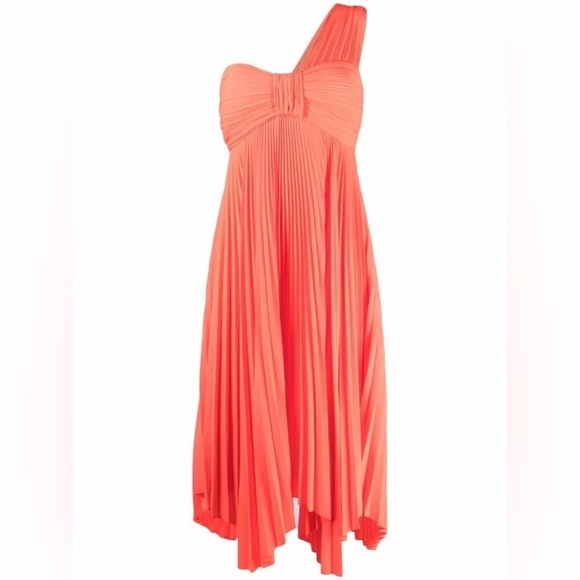 A.L.C one-shoulder plisse dress size 0 - Picture 2 of 16